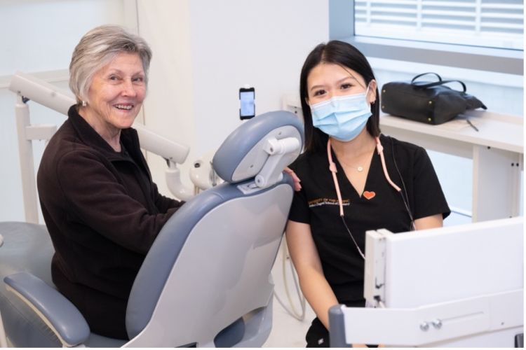 Patient and volunteer at Senior Smiles