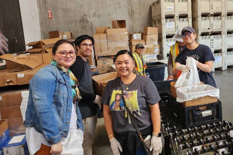 volunteering at the food bank