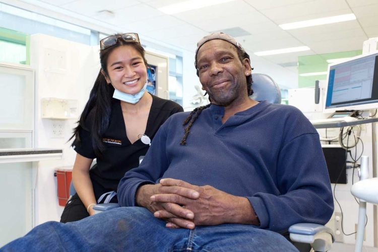 patient and dental volunteer