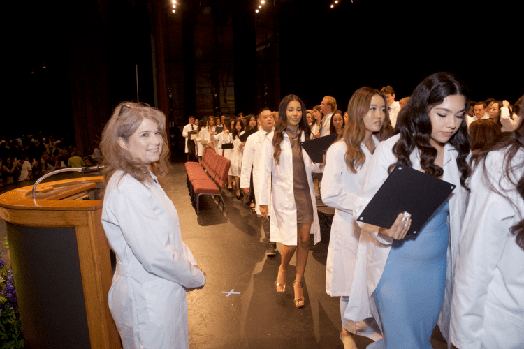 Students after receiving white coats