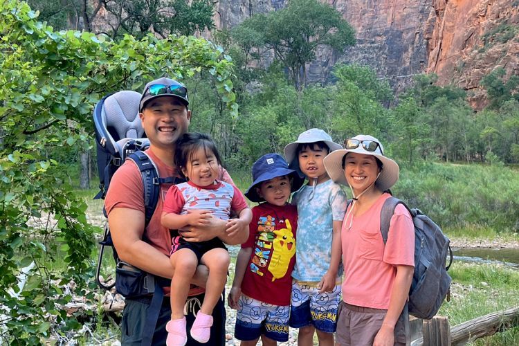 Pharmacy alumnus Matthew Kamada with his family