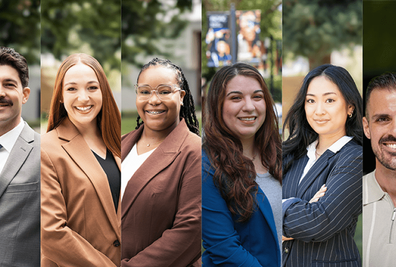 A lineup of six student professional headshots. 