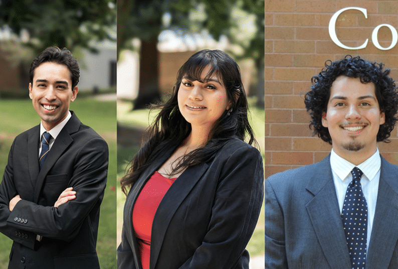 Three students professional headshot. 