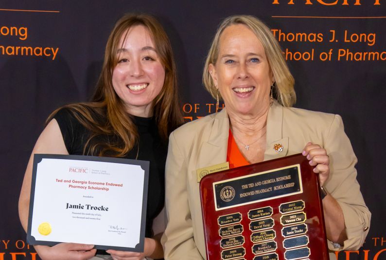 PharmD student Jamie Trocke with Dean Berit Gundersen