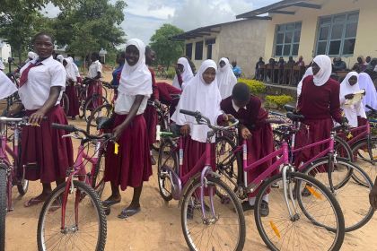 Tanzania girls with bikes