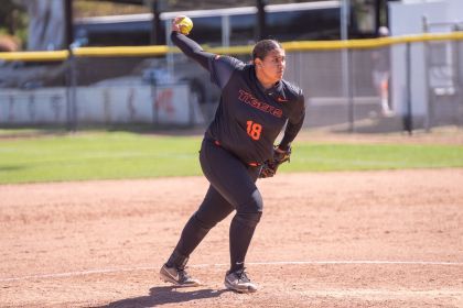 Amiyah Aponte prepares to throw out a pitch