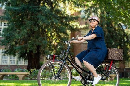 maria riding a bike