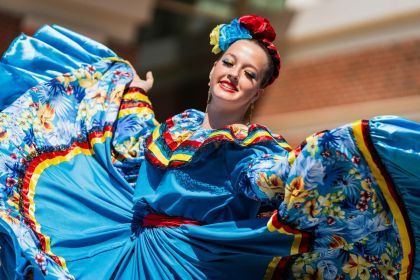 Latinx dancer performs