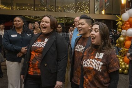 Conservatory students perform at the law school's centennial celebration.