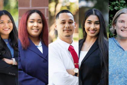 headshots of 5 students