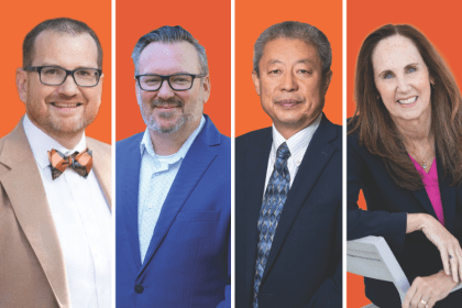 Four headshots of the 2026 Faculty Mentor Award recipients.