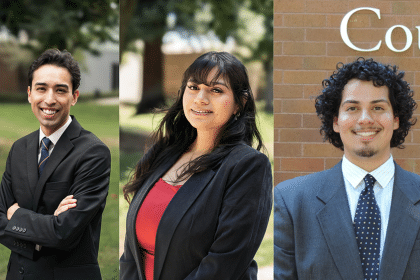 Three students professional headshot.
