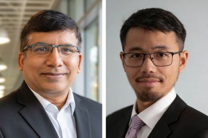 Faculty members Satyanarayana Goda, PhD and Yifan Lu ’19, PhD
