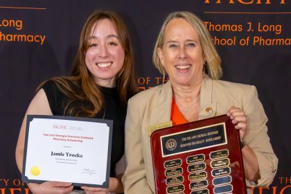 PharmD student Jamie Trocke with Dean Berit Gundersen