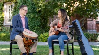 Music Therapy student with Prof. Waldon