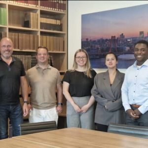 law students with internship colleagues