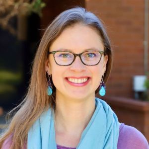 Photos shows the smiling face of faculty member Jessica Beaudoin.
