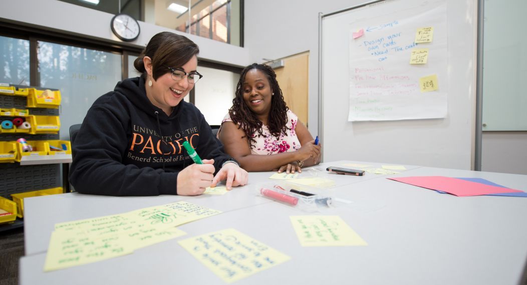 Benerd graduate students work together in the classroom