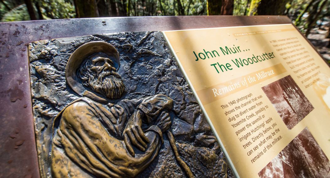 John Muir plaque in Yosemite 