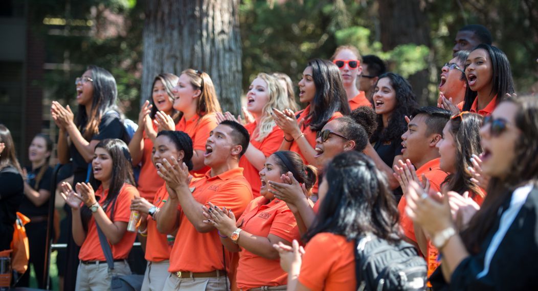 Students cheering