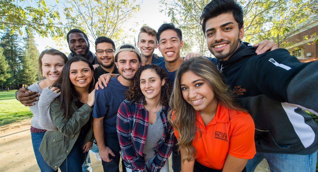 group of students smiling together