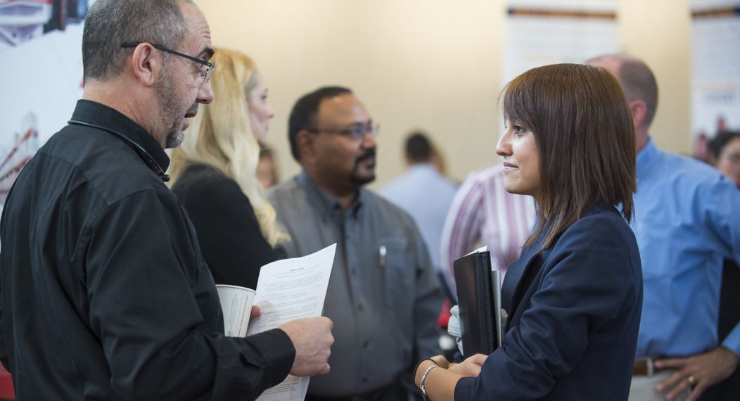 image from a diversity job fair on the stockton campus