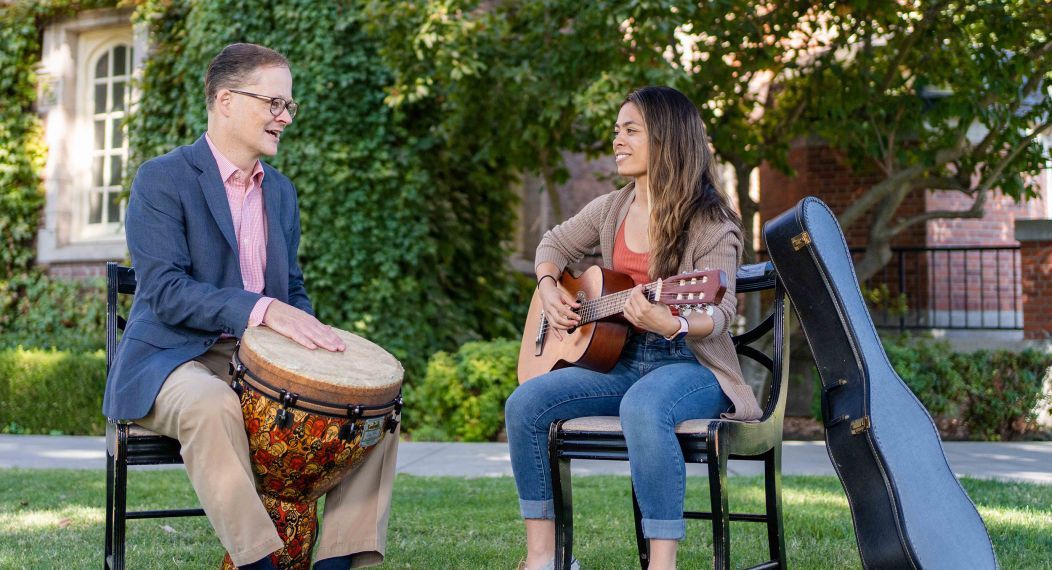 Music Therapy student with Prof. Waldon