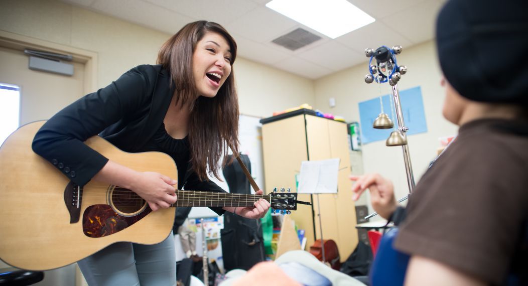 Students work with clients in the MA in Music Therapy program.