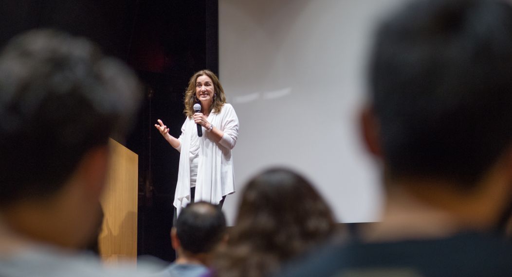 Rosa Beltrán lectures at University of the Pacific