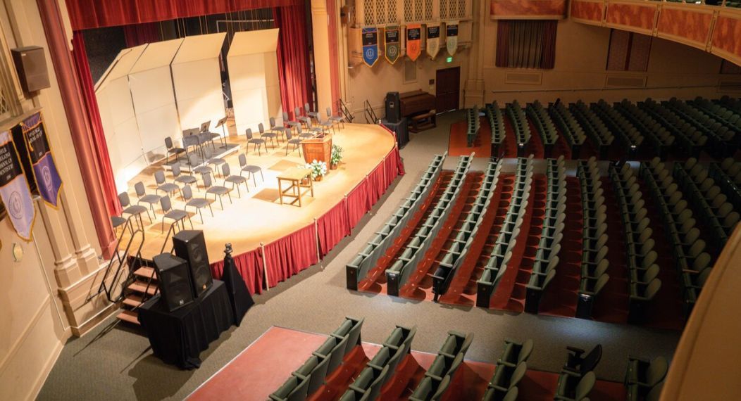 interior of faye spanos concert hall