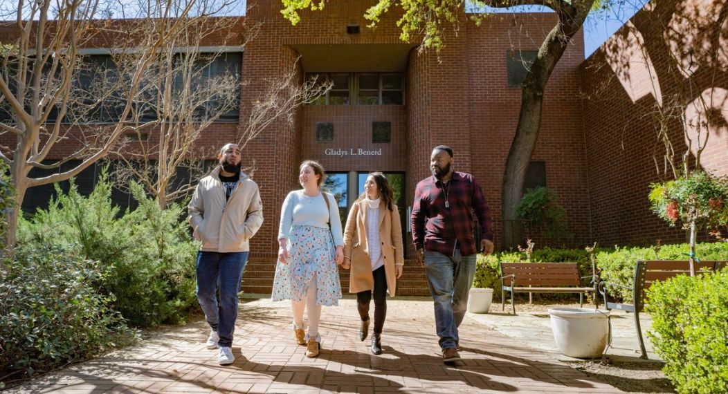 students walking