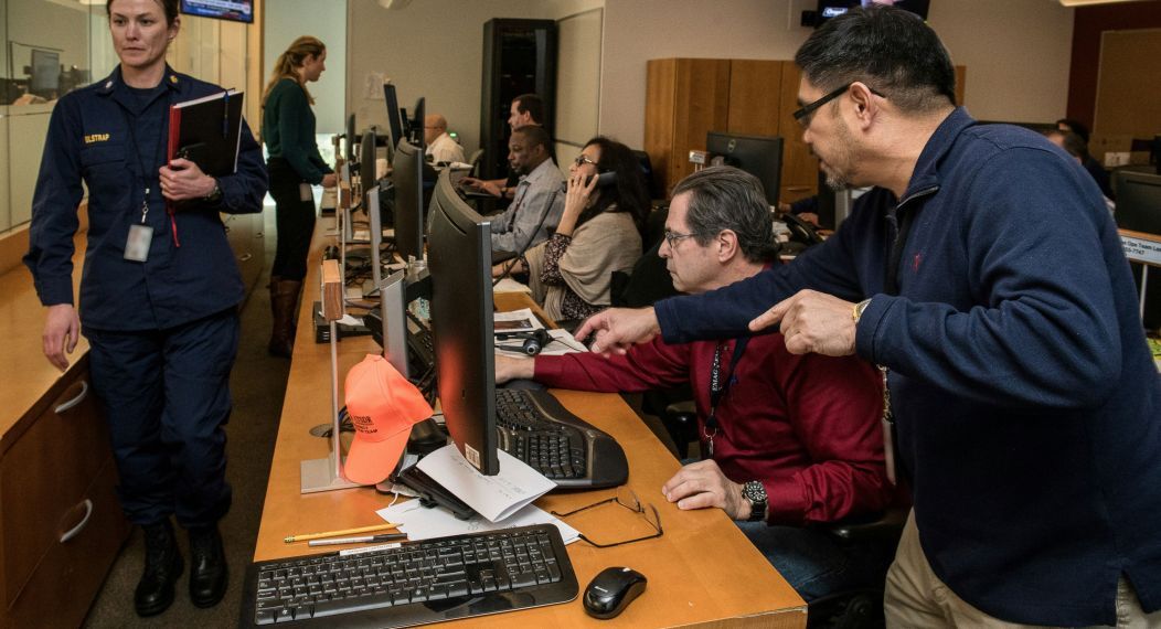 emergency responders in a room together