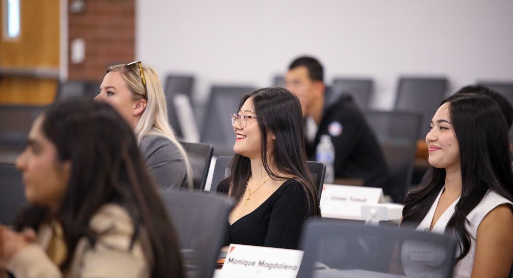 student sitting in a lecture