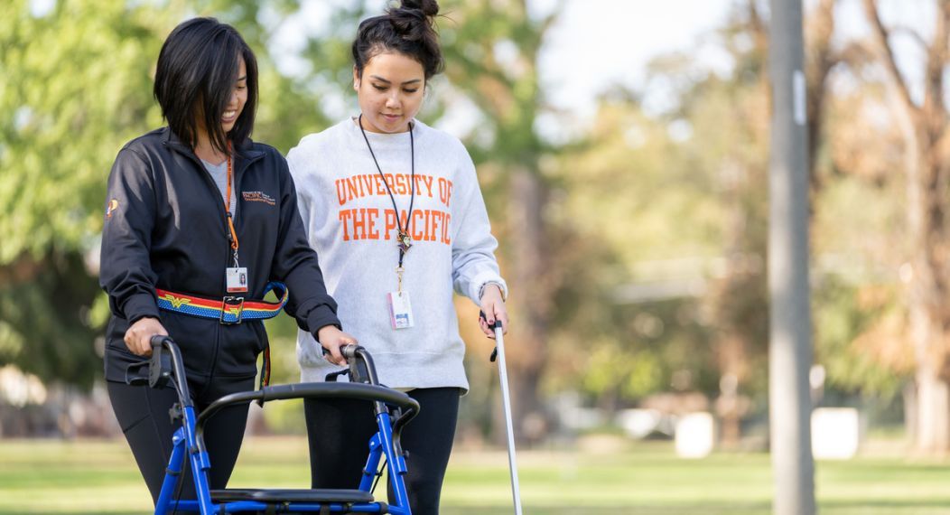 University of the Pacific students practice occupational therapy techniques on campus in Sacramento, CA