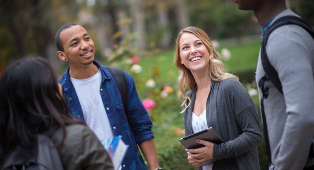 Graduate students gather on University of the Pacific's Stockton campus
