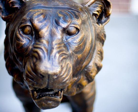 Bronze tiger statue
