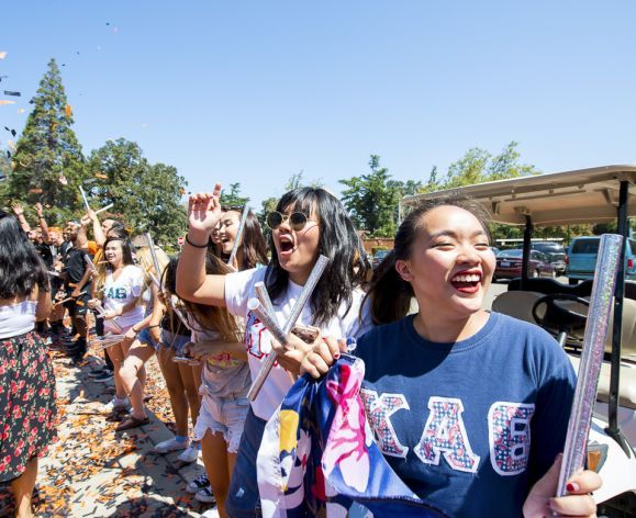 students celebrating