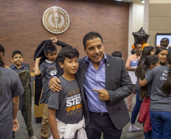 Astronaut Jose Hernandez and academy student