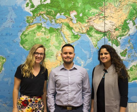 International students gather for a career fair in 2017.