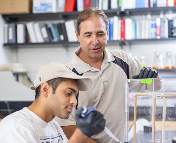Professor Craig Vierra and student