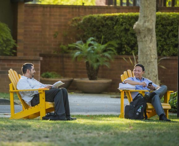 Students sitting on Sacramento campus