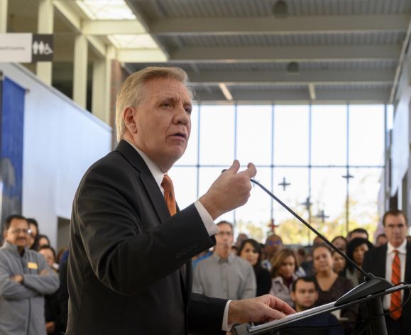 President Callahan giving speech
