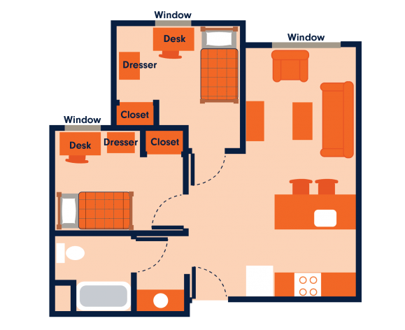Calaveras 2 bedroom floorplan