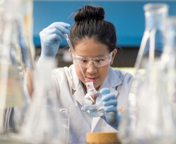 Student in lab