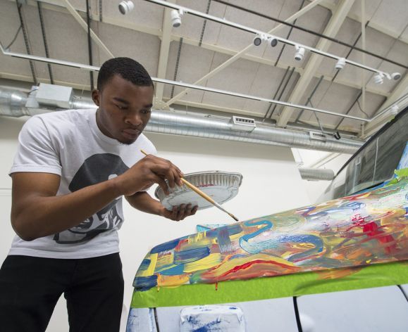 art student painting
