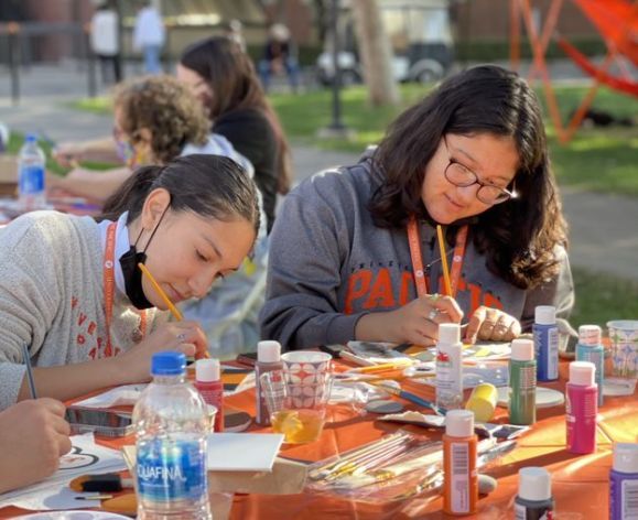 Students painting