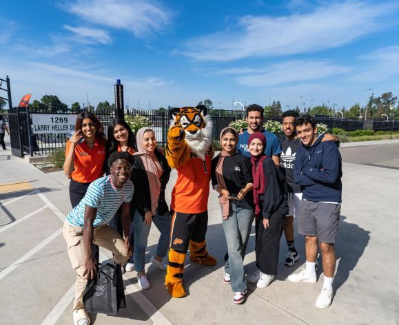 new students and university of the pacific powercat mascot