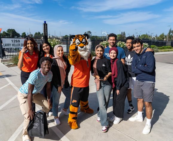University of the Pacific Powercat mascot with admitted students