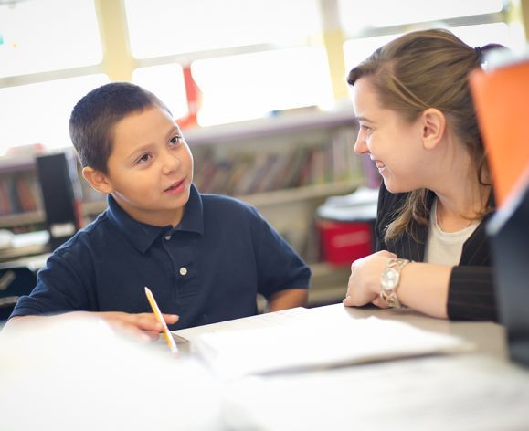 teaching student with child