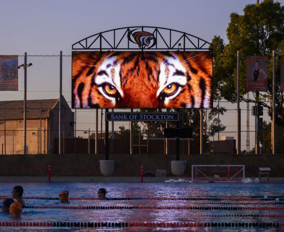 Chris Kjeldsen Pool at sunset